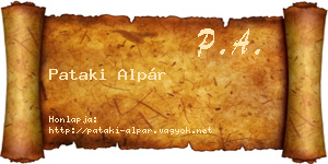 Pataki Alpár névjegykártya
